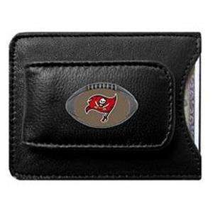 Tampa Bay Buccaneers Black Leather Money Clip with 
