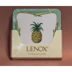 Lenox British Colonial Bamboo Pineapple 4 Coasters Set  