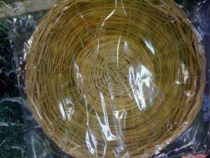 12 PC Wicker Bamboo Paper Plate Holders Dishes NEW  