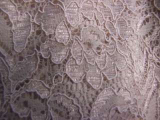 ADRIANNA PAPELL Beige V Neck Lace Evening Cocktail Dress 14 NWT  