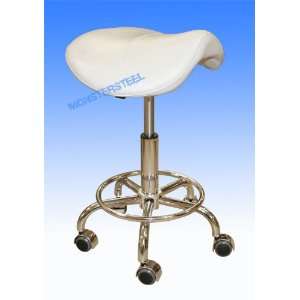   Adjustable Height Saddle Stool Chair Facial Salon Massage Beauty WHITE