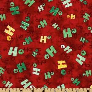  44 Wide Here Comes Santa Tossed Letters Red Fabric By 
