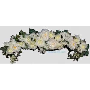 46 XL Faux Cream Roses Peonies Silk Swag