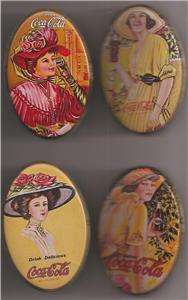 COCA COLA SEWING TINS CALENDAR GIRLS LOT OF (4) DIFFERENT FROM THE 70 
