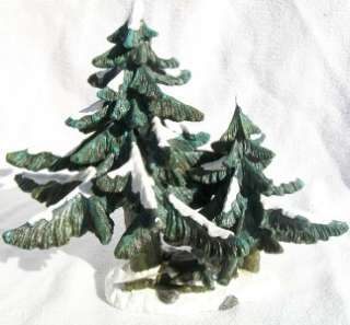 2001 CaroleTowne DOUBLE TREE Lemax Christmas Figurines Trees  