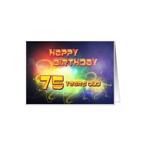   swirling lights Birthday Card, 75 years old Card Toys & Games