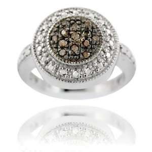    Sterling Silver 1/6ct Champagne Diamond Round Ring Jewelry