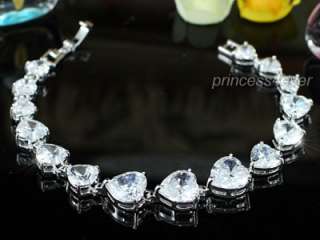   Sparkling Heart Cut CZ Stone Cubic Zirconias Bracelet SB116  