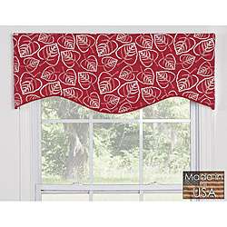 Red Leaves Cotton M shaped Window Valance  