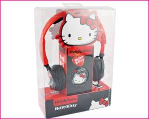 Hello Kitty red black cute earphone headphone headset mic 3.5mm for PC 