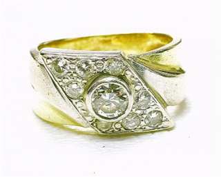 Vintage 14k yellow Gold 3/4 carat Round diamond ring  