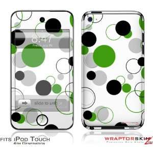  iPod Touch 4G Skin   Lots of Dots Green on White by 