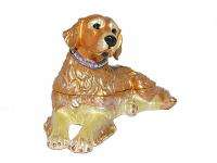 New Swarovski Crystal Bejeweled Golden Retriever Dog Collectable 