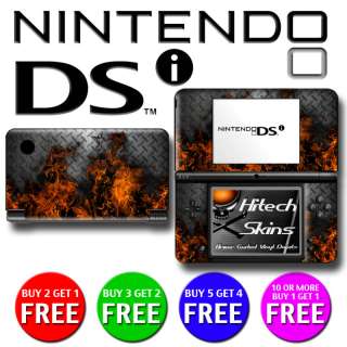 NES Nintendo DSi Skin Decal   FIRE DIAMOND PLATE  