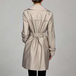 Kenneth Cole Womens Belted Front Trench Coat  