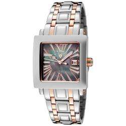 Swiss Legend Womens Colosso Black Mother Of Pearl Dial Two Tone Watch 