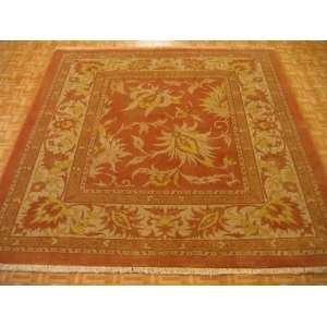 71 x 76 Red Persian Hand Knotted Wool Meshkabad Square 