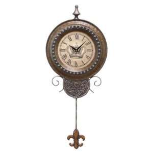 Mounted Fleur de Lis Wall Clock 