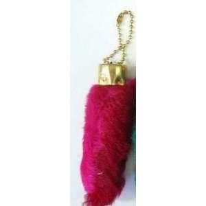  Pink Lucky Rabbit Foot Key Chain 