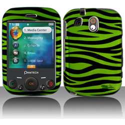 Pantech Jest TXT8040 Black/ Green Zebra Snap on Protective Case Cover 