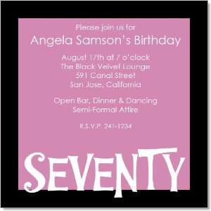  Pink And Black 70th Birthday Party Invitations Everything 