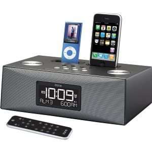  Dual Dock Alarm Clock Speaker System For iPod®/iPhone 