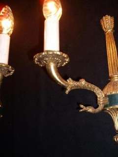 FRENCH BRONZE FIGURAL EMPIRE STYLE SCONCES  