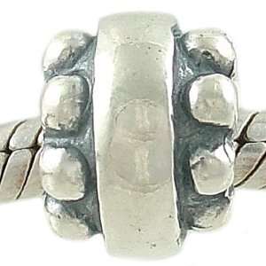   Beaded Edge Sterling Silver Spacer Bead fits European Charm Bracelet