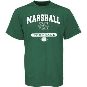  Russell Marshall Thundering Herd Green Football T shirt 