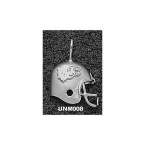   University of New Mexico Wolfhead Helmet Pendant (Silver) Sports
