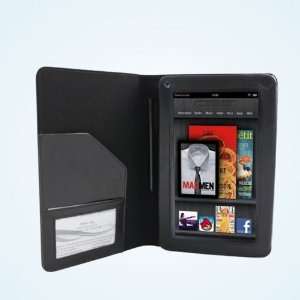 Elsse (Tm) Premium Folio Case for Kindle Fire Cover with Loop   Black 