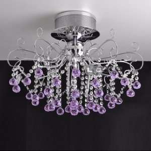  Romantic Purple Crystal Ceiling with 10 Lights