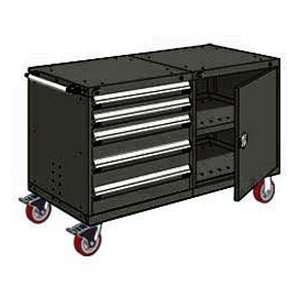  5 Drawer Heavy Duty Double Mobile Cabinet   60Wx27Dx37 1 