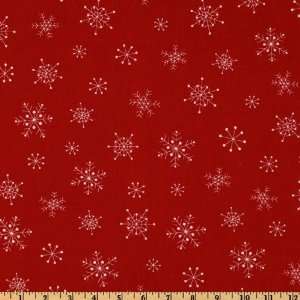  44 Wide Timeless Treasures Holiday 2011 Snow Flakes Red/White 