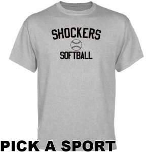   State Shockers Ash Custom Sport Icon T shirt