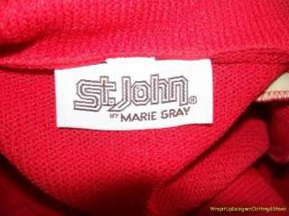 St. John by Marie Gray Dress 6 Red/Orange Santana Knit  