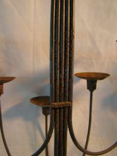   PRIMITIVE Rustic WROUGHT IRON Old CASTLE Garden CANDLE Wall SCONCE