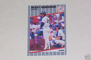 RICKEY HENDERSON CARD   1989 FLEER # 254  