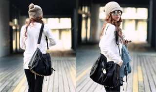   Womens PU Leather Shoulder Messenger Bag Handbag Purse Rivet  