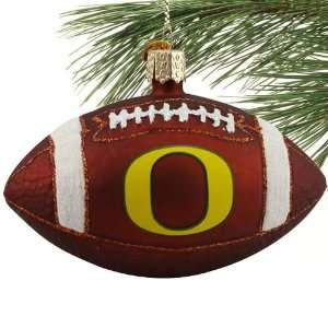  Oregon Ducks Glass Football Ornament