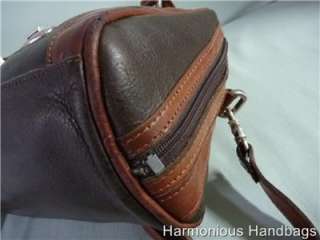 Vintage AMERICAN WEST Hand Tooled BROWN Leather Satchel Tote Handbag 