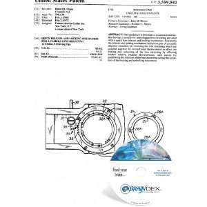  NEW Patent CD for QUICK RELEASE AND LOCKING MECHANISM FOR 