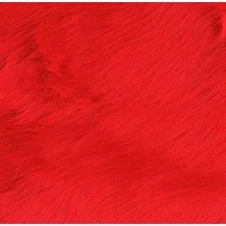 60 Wide Faux Fur Luxury Shag Fire Red Fabric By The Yard