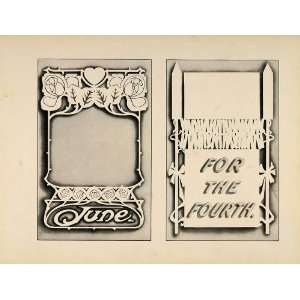 1910 Print Design Template Fourth of July Art Nouveau   Original Print 