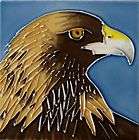 x4 Hand Painted Ceramic Tile Plaque   Golden Eagle SPC48
