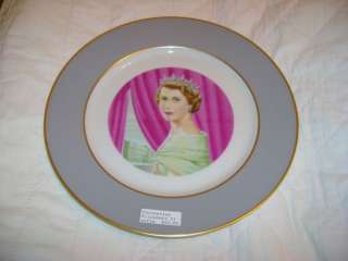 Nice Painted Queen Elizabeth II Coronation Plate Hughes  