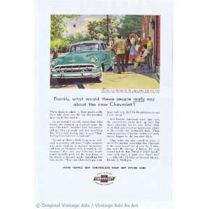   1954 Chevrolet Bel Air 4 Door Sedan Green Vintage Ad 