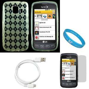  Clear Argyle Rubberzied TPU Silicone Skin Cover Case for Sprint 