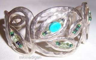 Silpada New Sterling Silver Turquoise Bead Cuff Bracelet B2043 Gift 