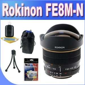  Rokinon FE8M N 8mm F3.5 Fisheye Lens for Nikon + Lens 